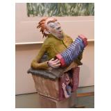 $150 - "Accordion on Roof" - Ceramic Sculpture by Richard Weiner (Approx. 16" H including base)