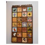 $425 - "Fruitbelt Woodcarvers" Wood Carved Tile Wall Art (Approx. 25" W x 45" H)