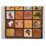 $425 - "Fruitbelt Woodcarvers" Wood Carved Tile Wall Art (Approx. 25" W x 45" H)