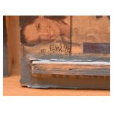 SOLD - Folk Art -Ceramic Statue of Man & Cat Inside Box, Initialed by Artist (Approx. 13.75" H)