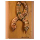 $300 - Intertwined Snakes Wall Art L. Blume (Approx. 8" L x 25.5" H)