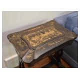 $400 - Vintage Oriental Sewing Table from Marshall Fields, Hand Painted in France & China