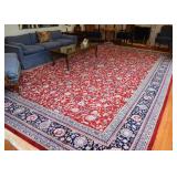$3,500 - Room Sized Persian Area Rug - Blues & Reds (Approx. 18