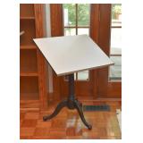 $100 - Vintage Tilt-Top Drafting Pedestal Table with Cast Iron Base