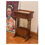 $100 - Small Vintage Side Table with Drawer & Magazine Rack