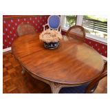 $500 - Gorgeous Dining Table with Creamy White Painted Base & Wood Top (Has 2 Extra Leaves)