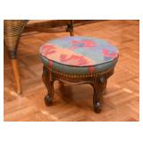 $40 - Vintage Footstool with Upholstered Top