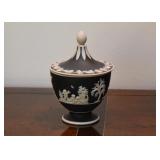 $300 - Wedgwood Black & White Jasperware Lidded Vase / Covered Bowl