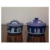 $75 Each - Wedgwood Blue Jasperware Covered Butter Lugger  Dishes