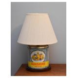 $75 - Sunshine Brand Tin Upcycled into Table Lamp