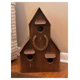 $28 - Folk Art Birdhouse with Horseshoe