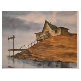 $350 - "Pier and Water" Original Artwork by M. Malinowski (Approx. 26.5" L x 22.5" H)