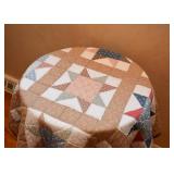 Round Side Table, Quilted Table Topper