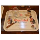 Vintage White Label Scotch Whisky Bar Tray