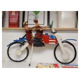 Whimsical Motorcycle with Riders Sculpture