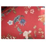 Red Floral Upholstered Loveseat