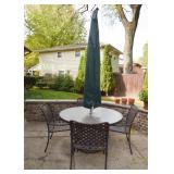 Patio Dining Table, Chairs & Umbrella