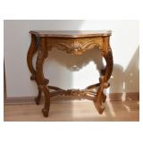 Carved Demi-Lune Table (Approx. 31" L x 14" W x 29.75" H)
