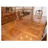 Beautiful Traditional Dining Table w/ 6 Chairs (2 Leaves included, Table is 93" L w/ one leaf x 45" 