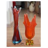 Vintage Swung Glass Vases