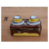 Limoges Pill Box (Tea Cups on Trunk)