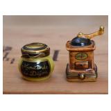 Limoges Pill Boxes (Dijon Mustard Jar & Coffee Mill)