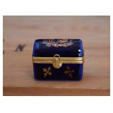 Limoges Pill Box (Blue & Gold Chest)