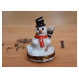 Limoges Pill Box (Snowman)