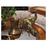 Brass Deer Figurines, Brass Vase