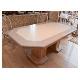 Dining Table & Set of 8 Chairs (Table approx. 72" L as shown, has an extra leaf)