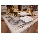 Glass Salad Bowl, Utensils