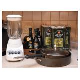 Blender, Olive Oil, Pots & Pans