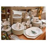 Nikko Christmas Tree China Set "Happy Holidays" 