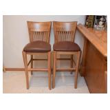 Set of 7 (Seven) Bar Stools with Slatted Backs