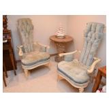 Pair of Vintage Highback Tufted Armchairs