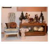 Console Table, Throw Pillows, Christmas Decor
