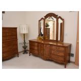 Lowboy Dresser / Chest with Mirror (Approx. 77" L x 32.5" H x 50" H with mirror)