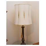 Ornate Floor Lamp with Glass Top Table