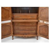 Wood Carved Wardrobe / Armoire (Approx. 43" L x 20" D x 82" H)