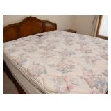Wood King Size Bed with Sealy Posturepedic Mattress