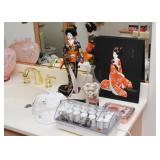 Japanese Doll, Japanese Wall Plaque, Vanity Items