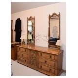 Lowboy Chest of Drawers with Double Mirrors