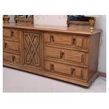 Lowboy Chest of Drawers with Double Mirrors