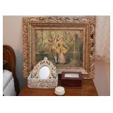 Framed Artwork, Jewelry Boxes, Small Mirror