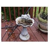 Birdbath with Frog