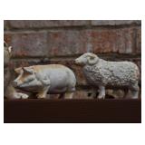 Cast Iron Pig & Sheep Figurines