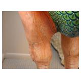 $650- Sergio Bustamante Paper Mache Ostrich Art Sculpture (App. 40" L x 21" W x 74" H, minor damage)