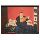 Framed Fernando Botero Artwork / Painting Reproduction , (Approx. 40" L x 30" H)