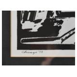 $250 - Framed Chicago Artwork, 1973 - Signed by Artist (Approx. 31" x 28")