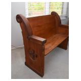 $300 - Vintage Wood Church Pew / Bench (No. 41) - Approx. 44" L x 38" Deep